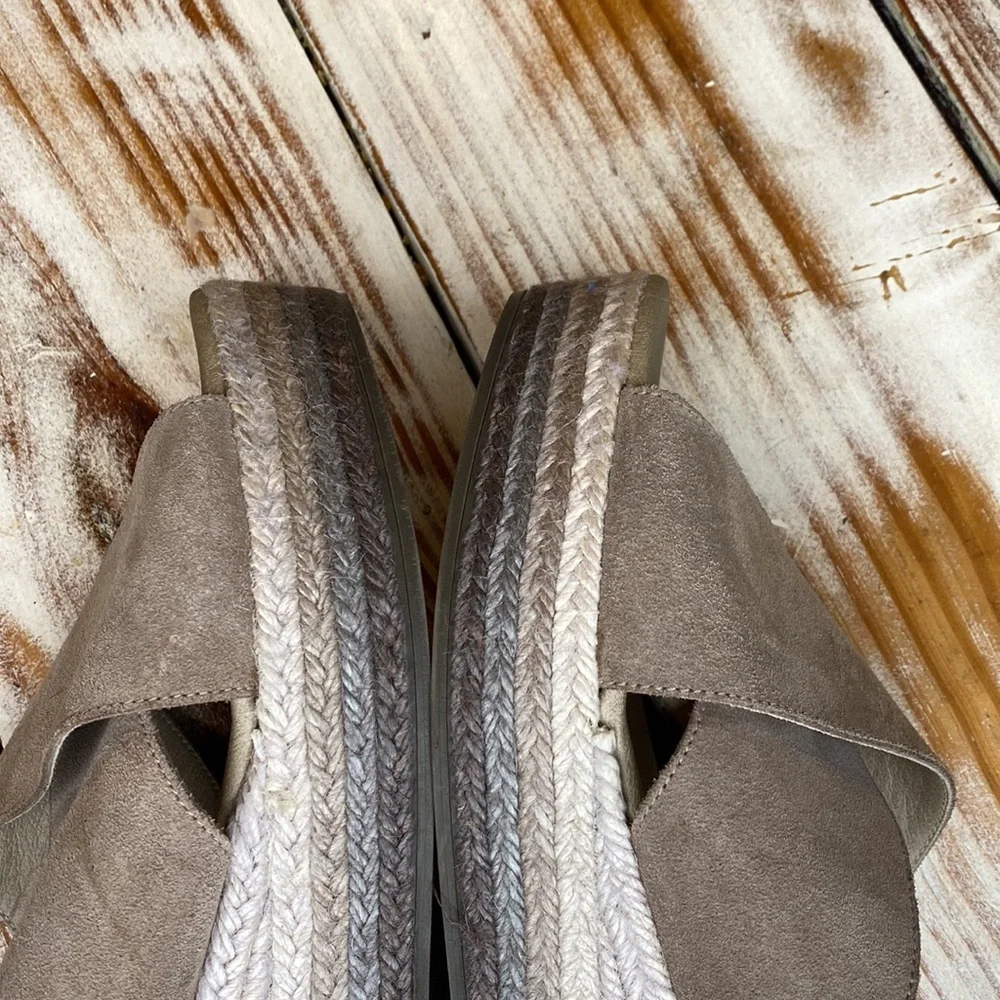 Paseart Espadrille Suede Slip-On Platform Sandal Size 8 Excellent Condition